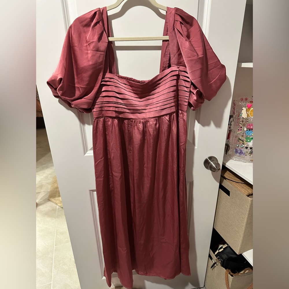 Maternity Pink Pleated Women's Dress